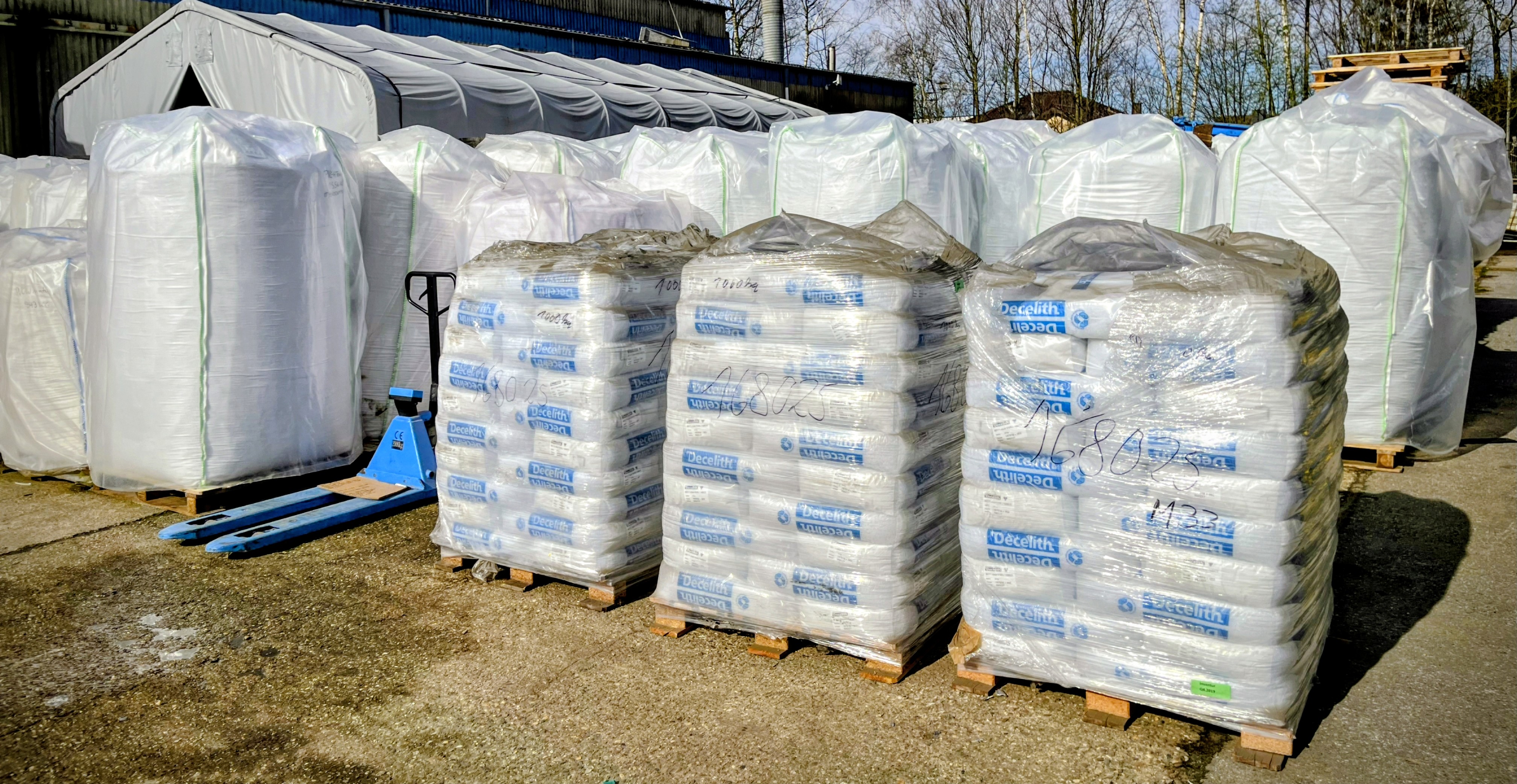 Granulate Lager mit Big Bags